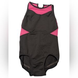 Gray and Pink Bodysuit Leotard
